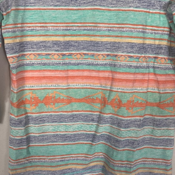 Lauren Ralph Lauren Women’s small colorful Aztec Print Tie Neck 3/4 Sleeve Top - Picture 4 of 11
